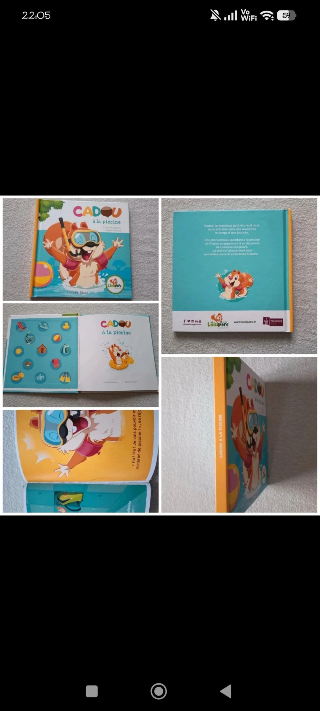 Livre jeunesse "Cadou à la piscine" - Édition Loisiparc